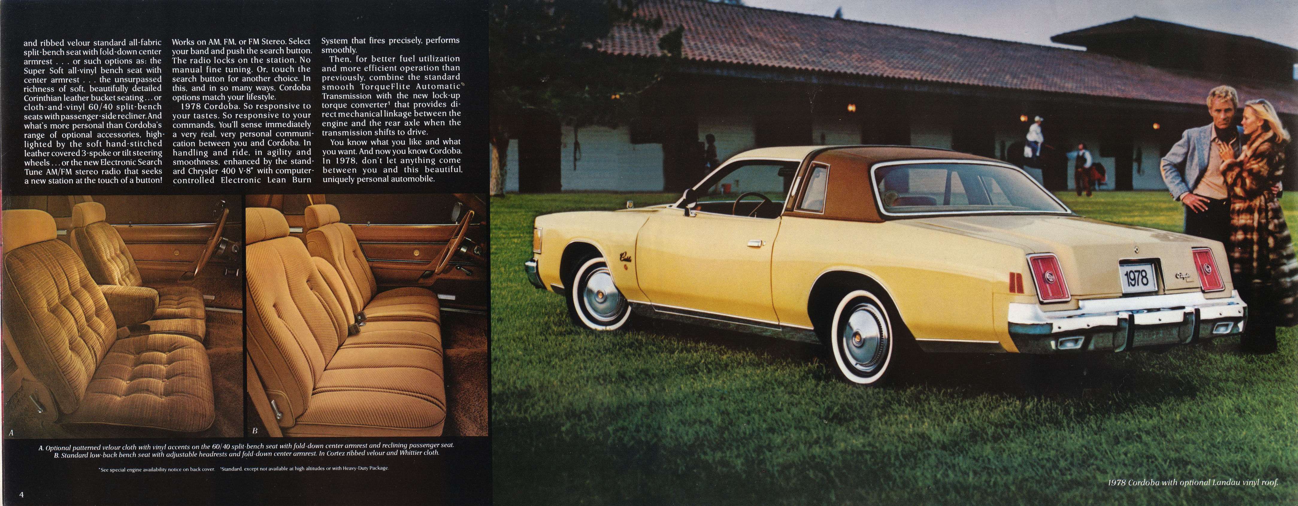 1978 Chrysler Cordoba Brochure Page 2